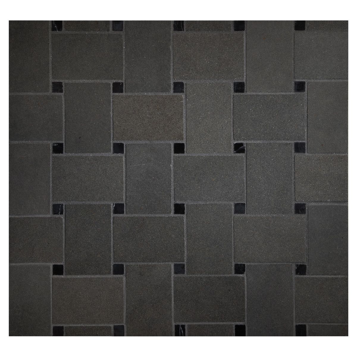 Basalt Mosaic & Tile | Basketweave Bliss | Deep Basalt - Ultra