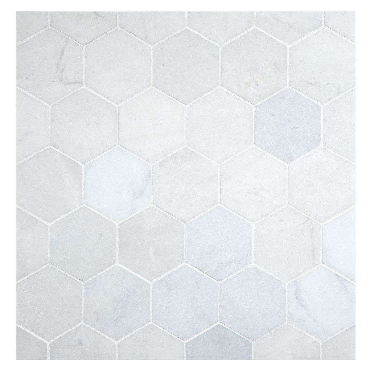 2 1 4 Hexagon Honey Blue Caress Light Polished Marble Mosaic Tile