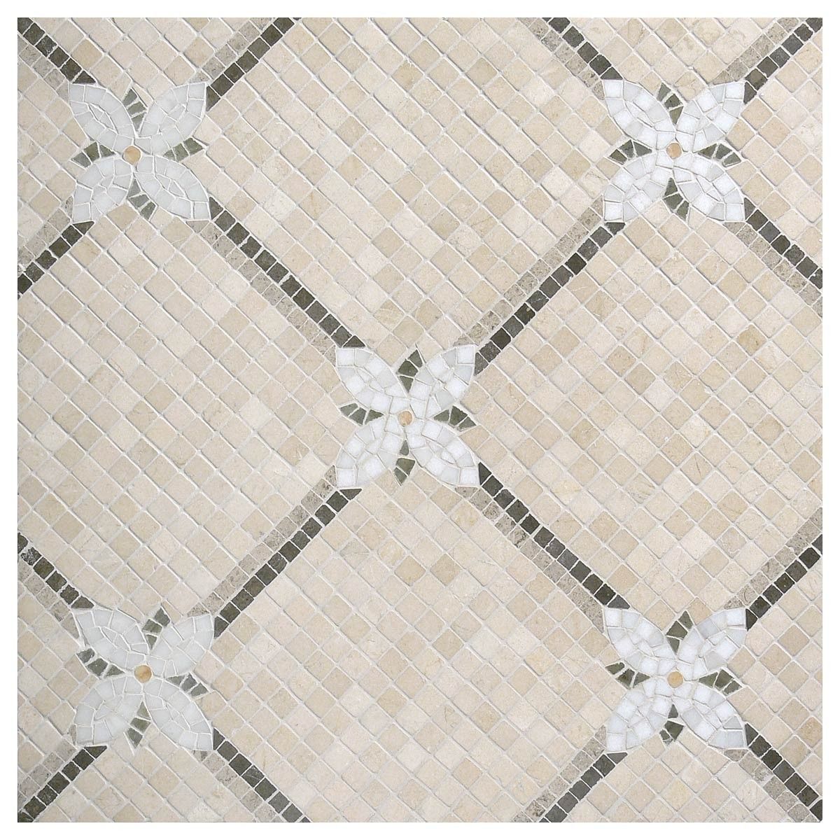 Flower Lattice | Marble Mosaic Tile