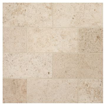 3" x 6" Subway Tile in honed Astor Beige limestone.