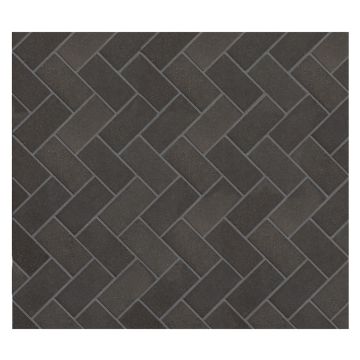 1-1/4" x 2-1/2" Herringbone mosaic in honed Basalt.
