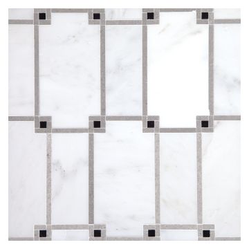Strattelton mosaic tile in White blossom