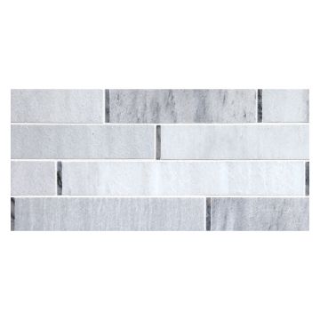 Gami-Masgu mosaic tile in polished Asher and Tiger Skin marble.