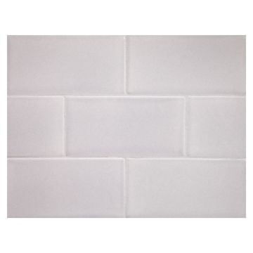 Vermeere 3" x 6" ceramic subway tile in Ash with a gloss finish.