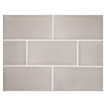 Vermeere 3" x 6" ceramic subway tile in Grey Stone Marble with crackle finish.