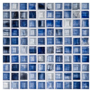 1/2" Mini Square glass mosaic in Antiny color with a natural finish.