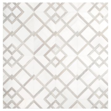 Easton | White Whisp Dolomiti Honed - Linear Ice Polished | Unique Mosaic Tile - Marble