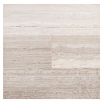 4" x 12" field tile in honed Timestone Light marble.