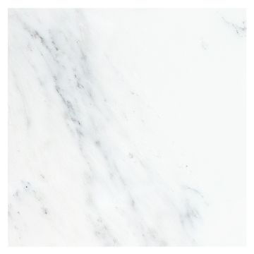 12" Square field tile in polished White Blossom marble.