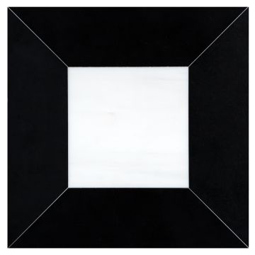 Delano Solid tile pattern in honed dolomiti and nero marquina marble.