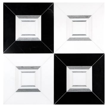Delano Solid Squarington tile pattern in Thassos