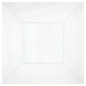 Delano Solid tile pattern in honed White Whisp Dolomiti marble.