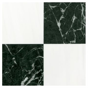 6" x 6" Checkered Square Solid | White Whisp Dolomiti - Flanders Green - Honed | Art of Deco Marble Tile