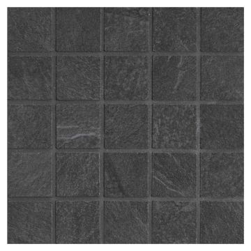 1" square porcelain mosaic in natural finished Black color.