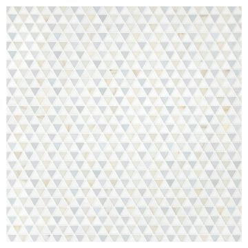 1" Equilateral Triangle | White Whisp Dolomiti Honed - Blue Caress Light & Calacatta Gold - Polished | Unique Mosaic Tile - Marble