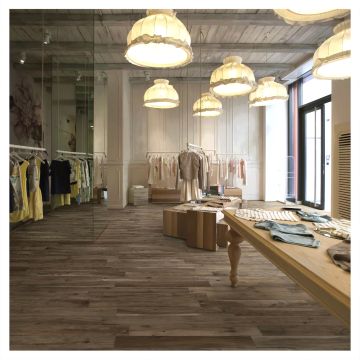 8" x 40" Wood Look Tile | Marrone - Matte | Livingston Porcelain Collection