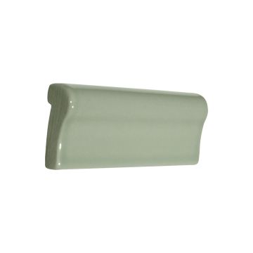 6" Trim Cap ceramic molding in White Celadon with a gloss finish.