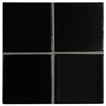 3" x 3" ceramic field tile in Waxy Black color with a matte finish.