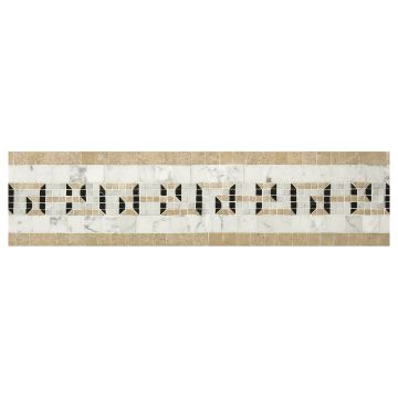 6-1/8" Venus mosaic border in Nero Marquina