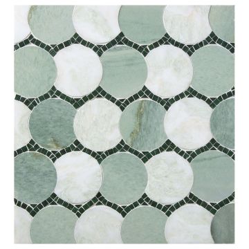 Ernest mosaic pattern using Kays Green, Verreza and Nomen Green marble.