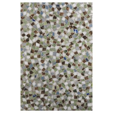 Cosmos Field mosaic pattern using various marble colors.