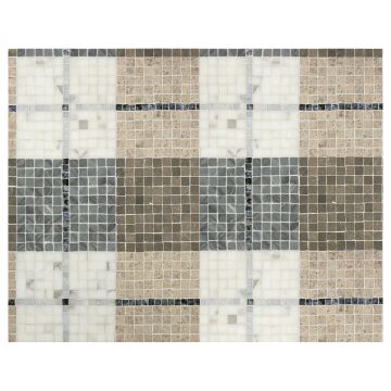 Tartan mosaic pattern using various marble colors.