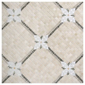 Flower Lattice mosaic pattern using various marble colors.