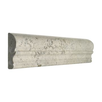 2-1/2" x 12" cornice chair rail molding in honed lisbon bleu limestone.