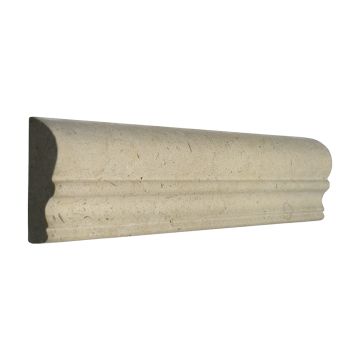 2-1/2" x 12" cornice chair rail molding in honed Castelo gold limestone.