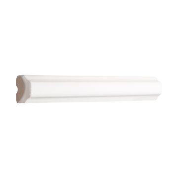 0.7" x 6" ceramic Stripe liner trim in white with a gloss finish.