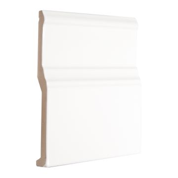 6" x 6" ceramic Base molding in White with a gloss finish.