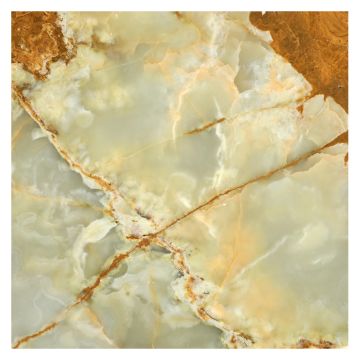 12" square tile in polished Nuage Vert onyx.