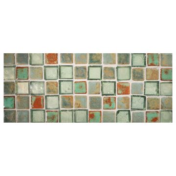 1" Square ceramic mosaic blend in Desert Green
