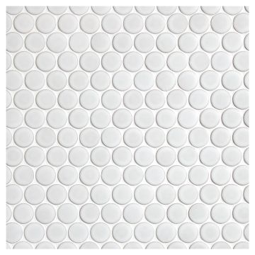 1" Penny Round | Paper White - Matte | Sazon Ceramics