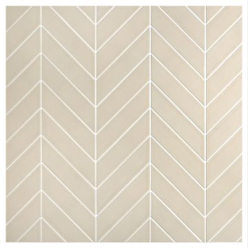 2" x 8" Chevron Mosaic | Greige - Gloss | Sazon Ceramics
