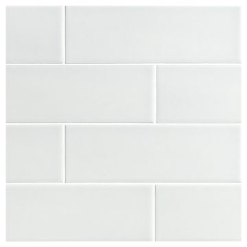 The Sazon Ceramic 3" x 9" subway tile in Blue-Grey with a Gloss finish.