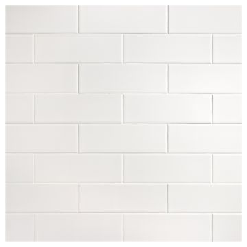 3" x 9" Subway Tile | Montpak White - Gloss | Sazon Ceramics