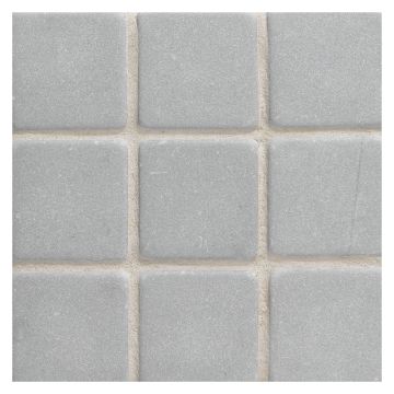 2" square mosaic in tumbled Grey Bardiglio marble.