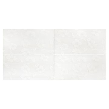 A field of 6" x 12" tile in White Whisp Dolomiti - Indelible White with a honed finish, from the Tranquil Blossom Tile Collection.