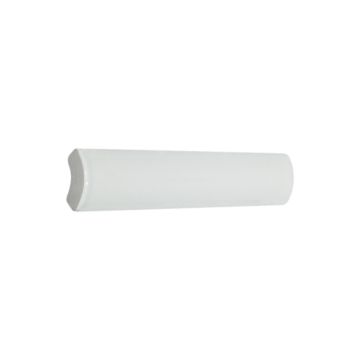 Vermeere 1" quarter round ceramic trim in Light Ocean Breeze gloss.