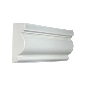 Vermeere Chair Rail Cap ceramic molding in Light Ocean Breeze gloss.