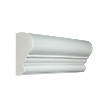 Vermeere Round Top Rail ceramic molding in Light Ocean Breeze gloss.