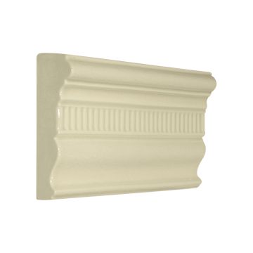 Vermeere Groove ceramic molding in Sheer Natural Crackle.