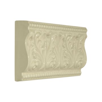 Vermeere Roman Cap ceramic molding in Sheer Natural Crackle.