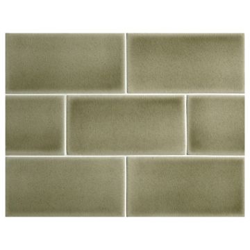 3" x 6" Subway Tile | Lt. Cactus - Fluid Glaze Crackle | Vermeere Ceramics