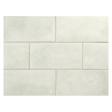 Vermeere 3" x 6" ceramic subway tile in Spruce Bud with old world crackle finish.