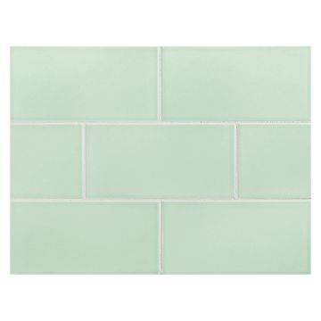 Vermeere 3" x 6" ceramic subway tile in Green Shale with a gloss finish.