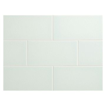Vermeere 3" x 6" ceramic subway tile in Veelite with a crackle finish.