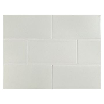 Vermeere 3" x 6" ceramic subway tile in Light Ocean Breeze with a matte finish.