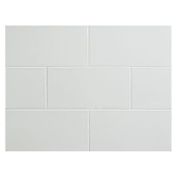 Vermeere 3" x 6" ceramic subway tile in Aidan's Blue with a gloss finish.